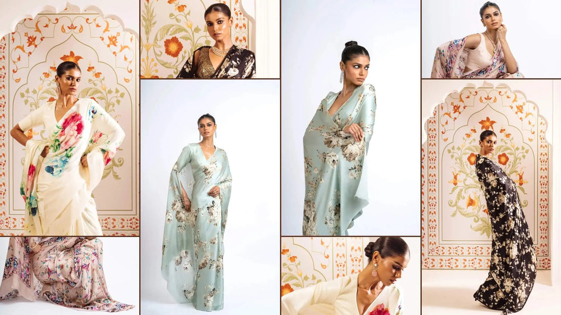 Floral Print Saree for a Day Wedding Look