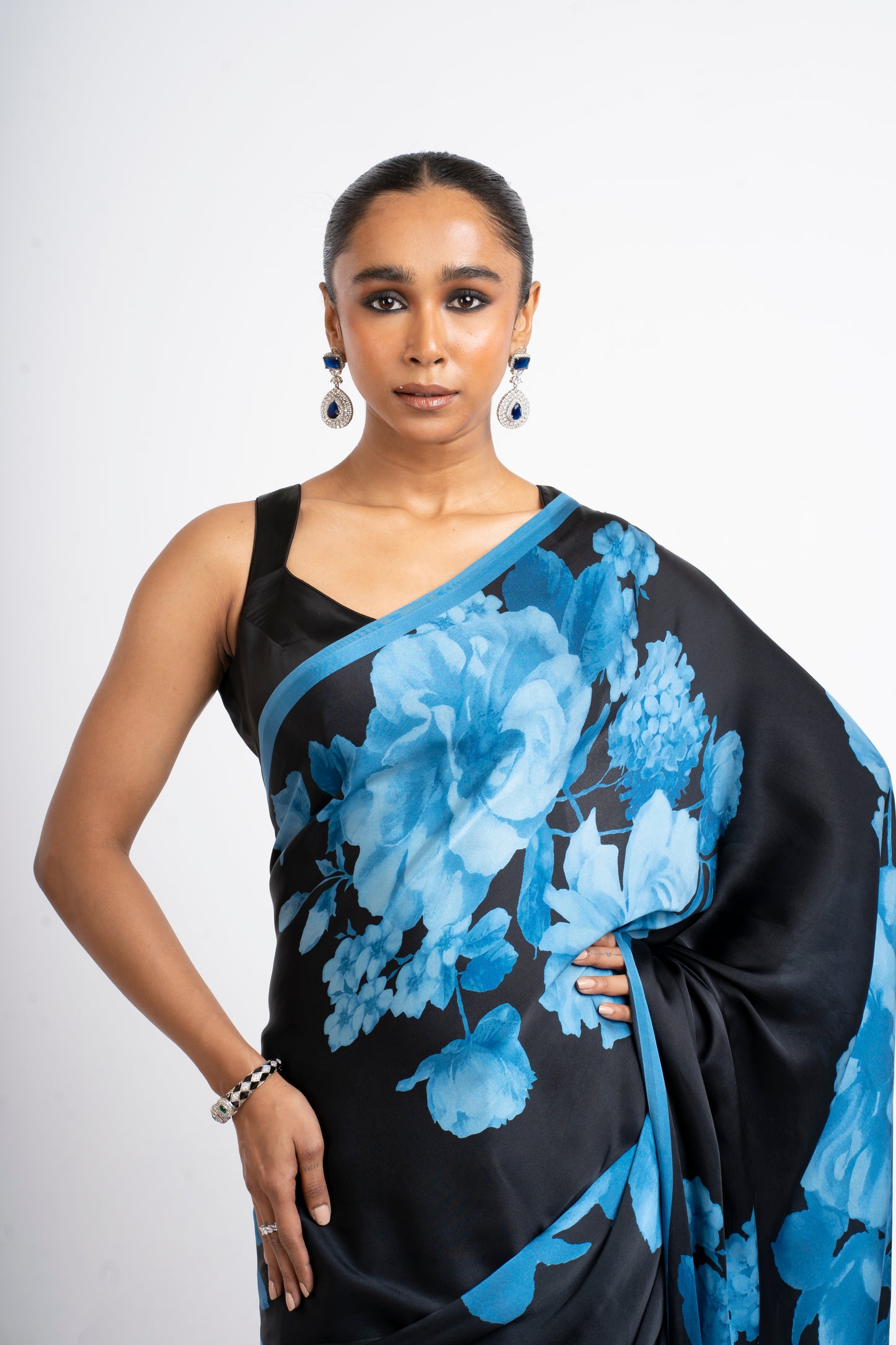 Ila Blue Georgette Saree
