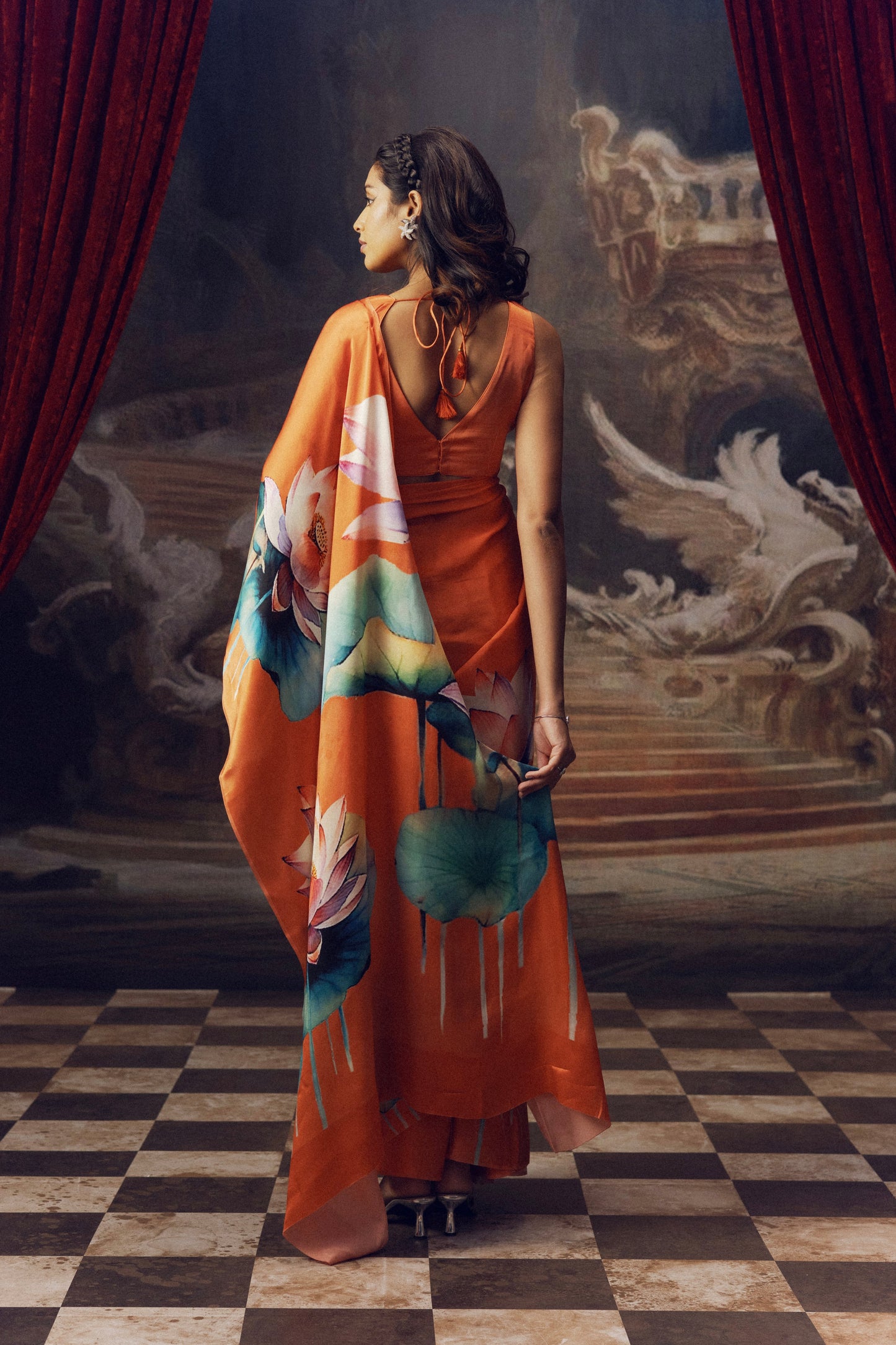 Anita Burnt Sienna Georgette Saree
