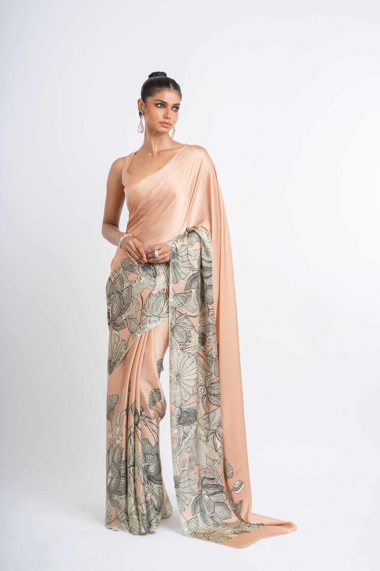 Maya Blossom Pink Georgette Saree