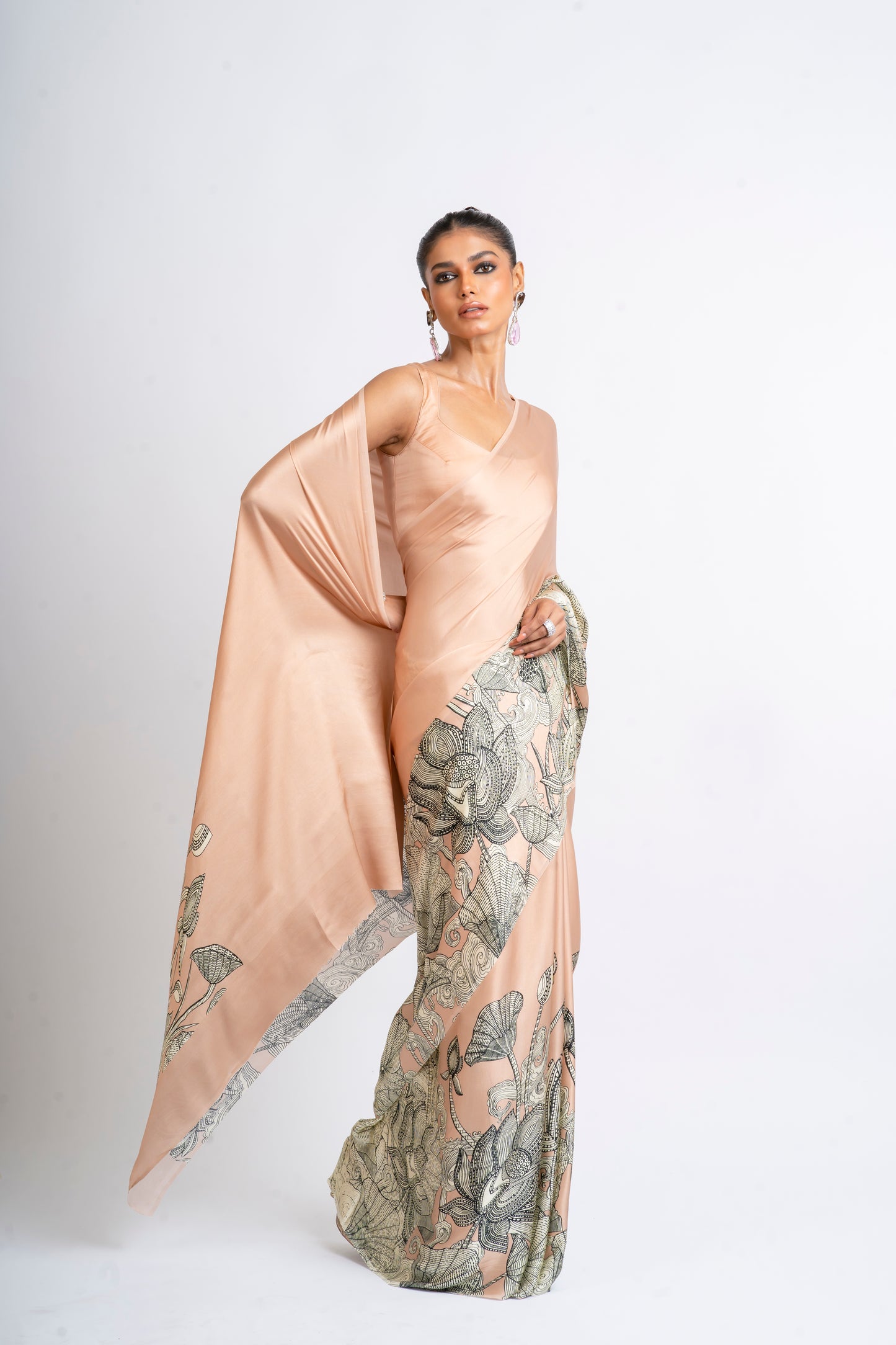 Maya Blossom Pink Georgette Saree