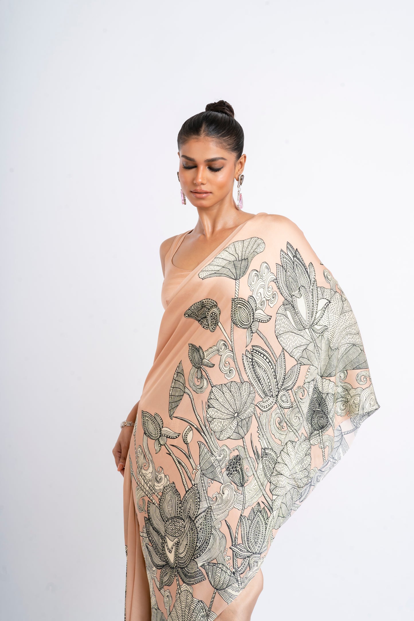 Maya Blossom Pink Georgette Saree