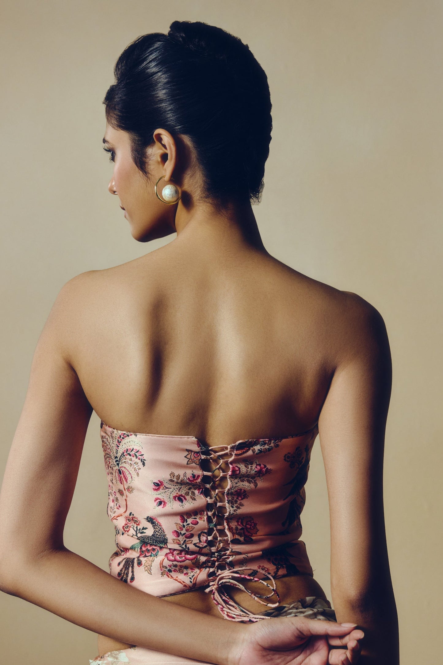 The Alka Corset in Dusty Rose - Studio 113 Indian designer saree for women