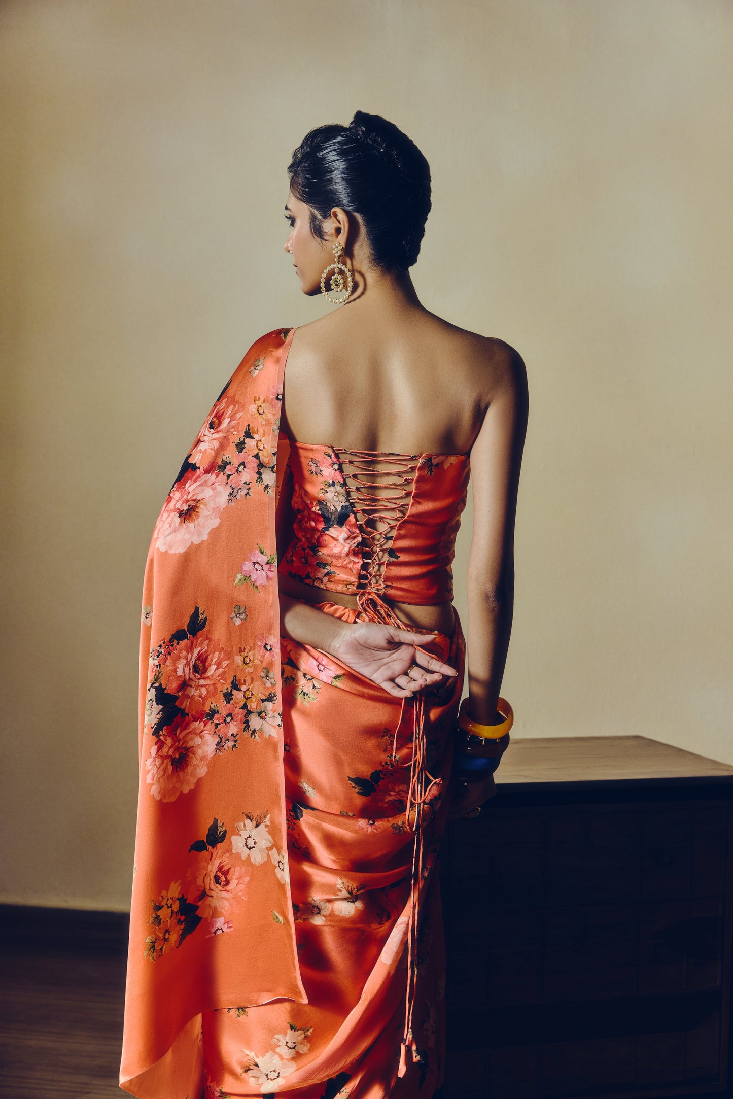 The Tina Corset in Burnt Sienna - Studio 113 Indian designer saree for women