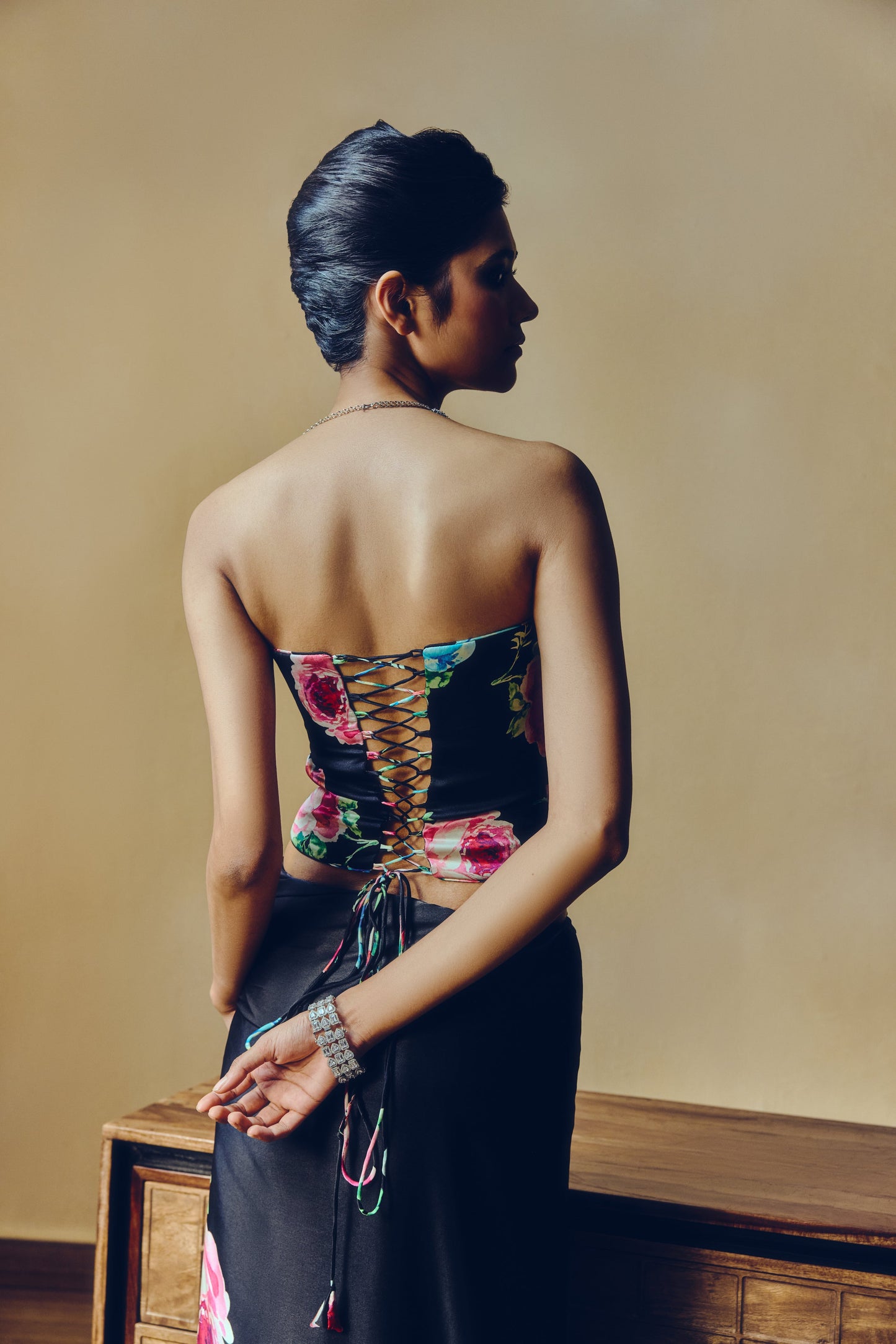 The Shyla Corset in Black - Studio 113 Indian designer saree for women