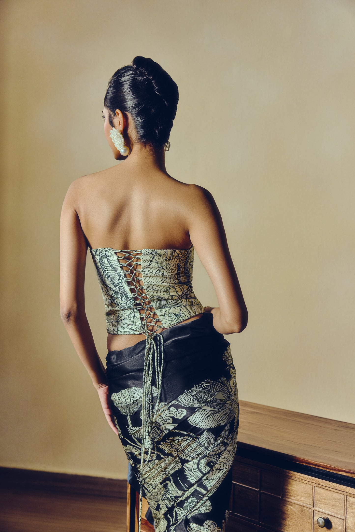 The Maya Corset in Black - Studio 113 Indian designer saree for women