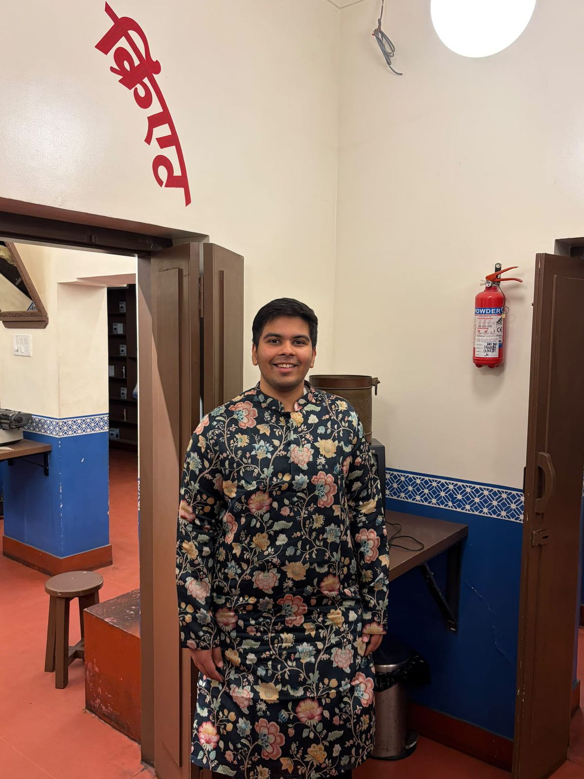 Lakshya Baid in Studio 113 Floral print Nina Kurta in Black