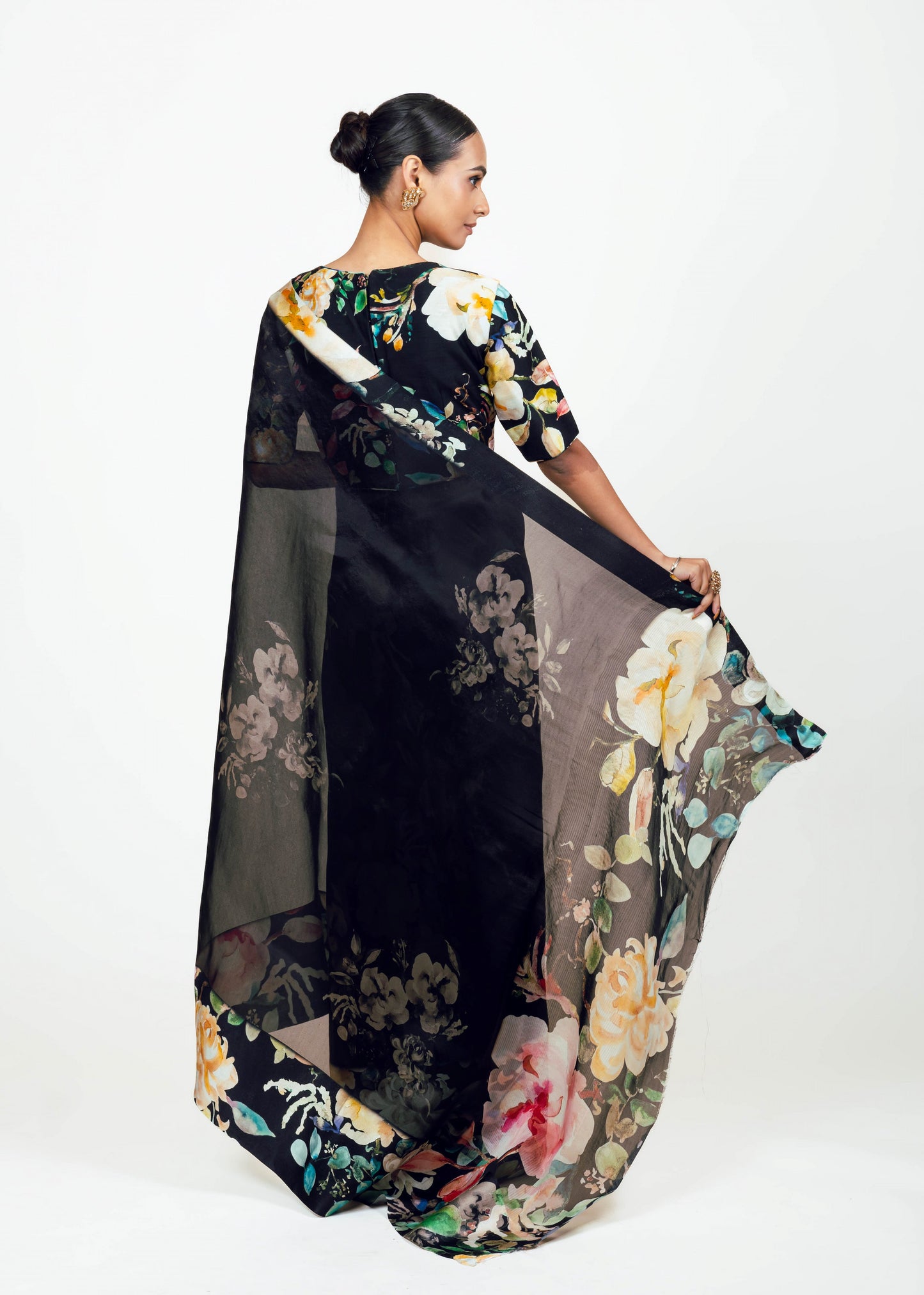 Julie Black Organza Saree - Studio 113 Indian designer saree for women