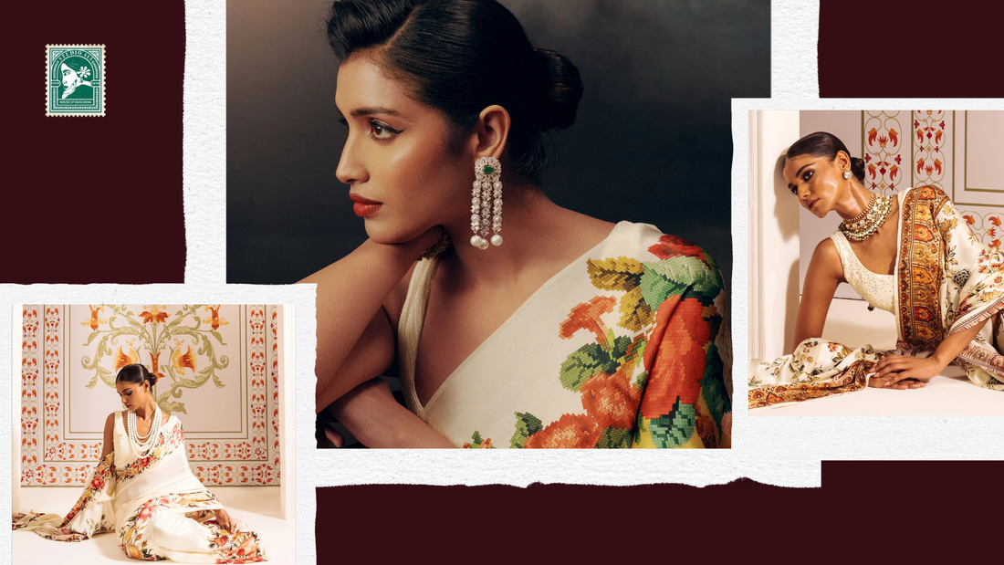 A Guide To Dressing Up with A Floral Print Georgette Saree