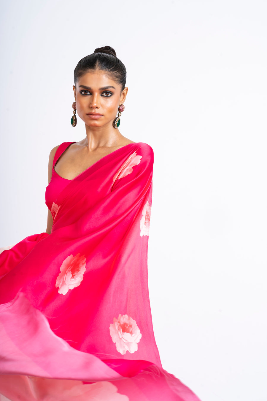 Roma Rani Buy Roma Rani Pink Designer Georgette Saree at Studio 113