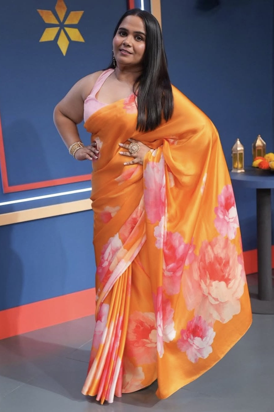 Sumukhi Suresh in The Roma Saree - Studio 113 Indian designer saree for women
