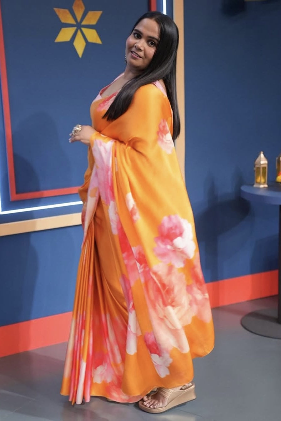 Sumukhi Suresh in The Roma Saree - Studio 113 Indian designer saree for women
