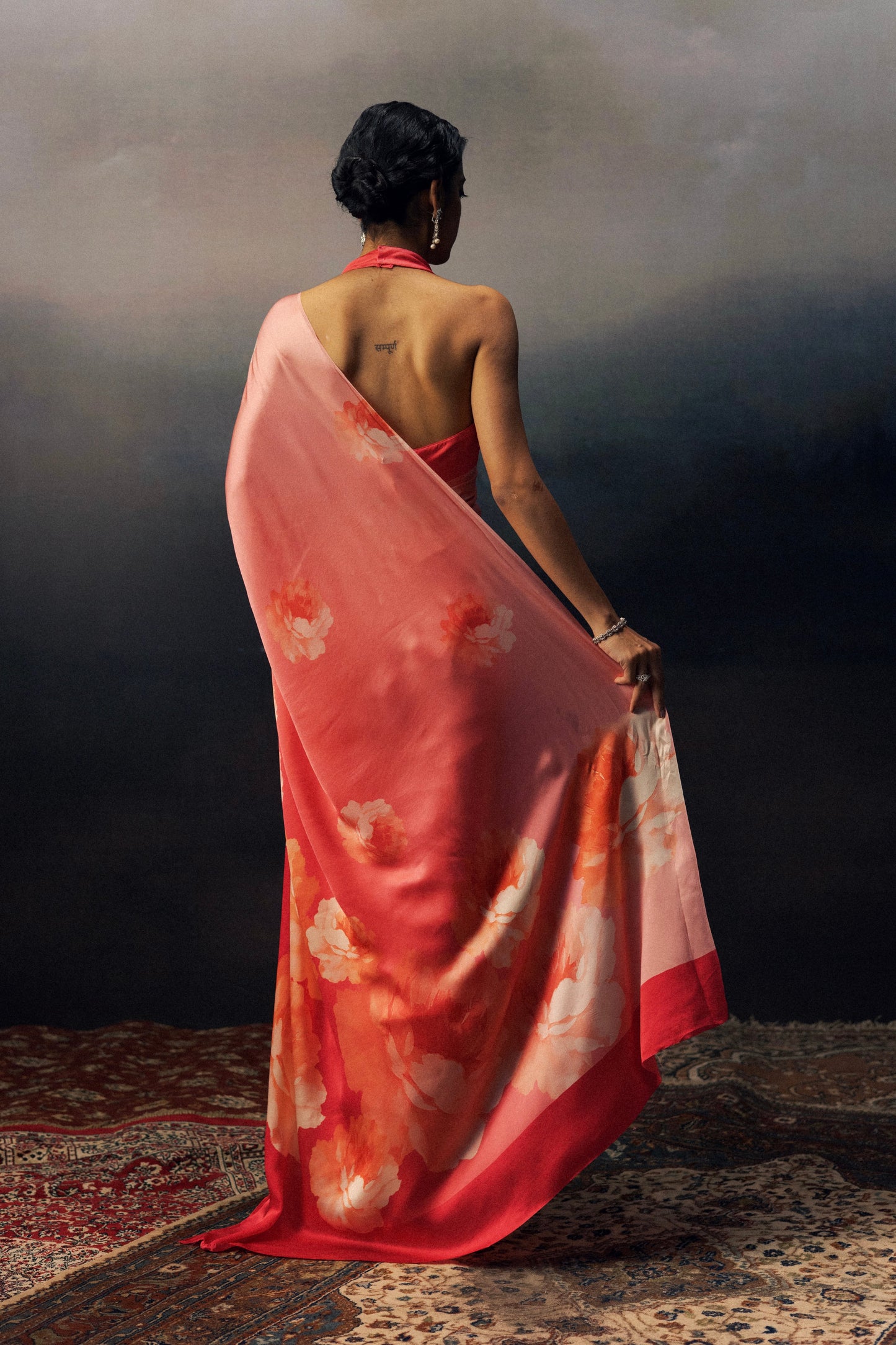 Roma Fuschia Chiffon Saree