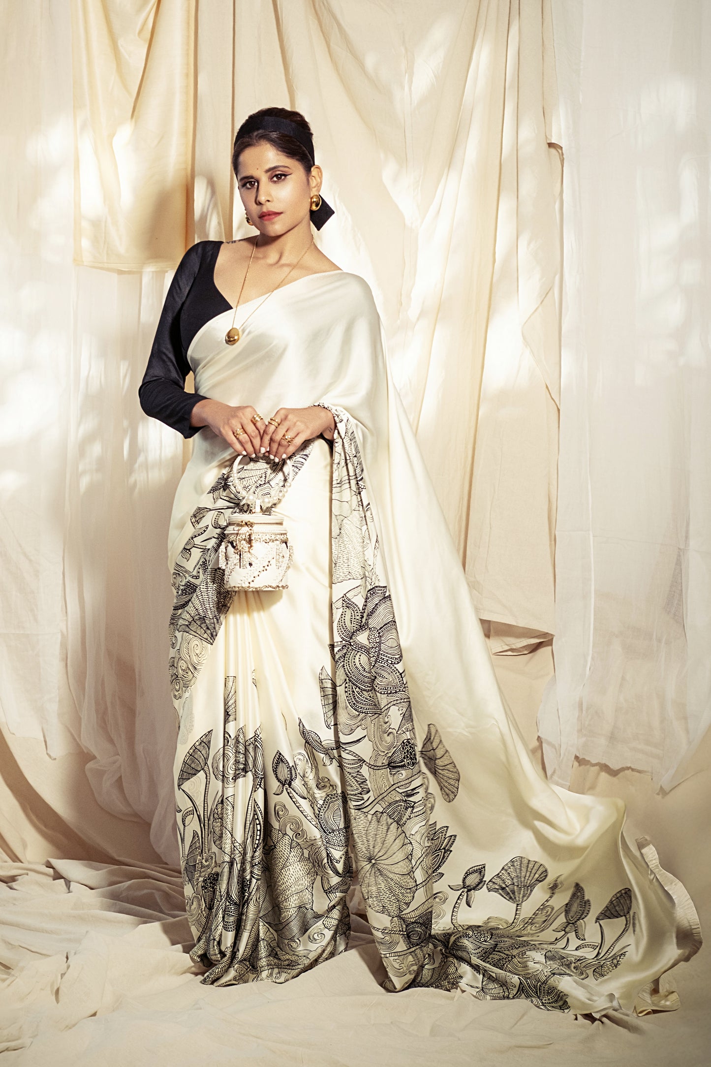 Sai Tamhankar in The Maya Satin Silk Saree