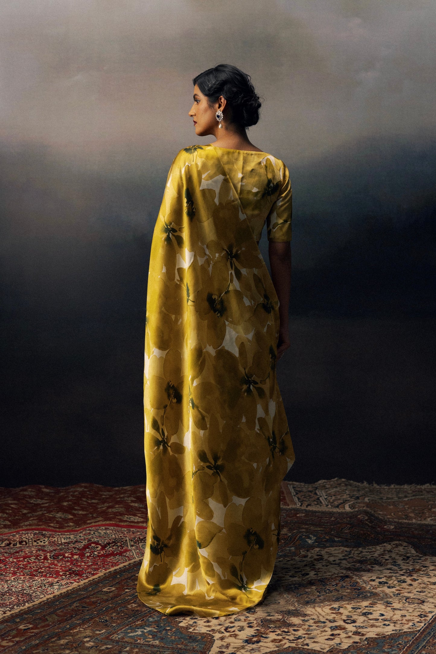 Lara Lime Chiffon Saree