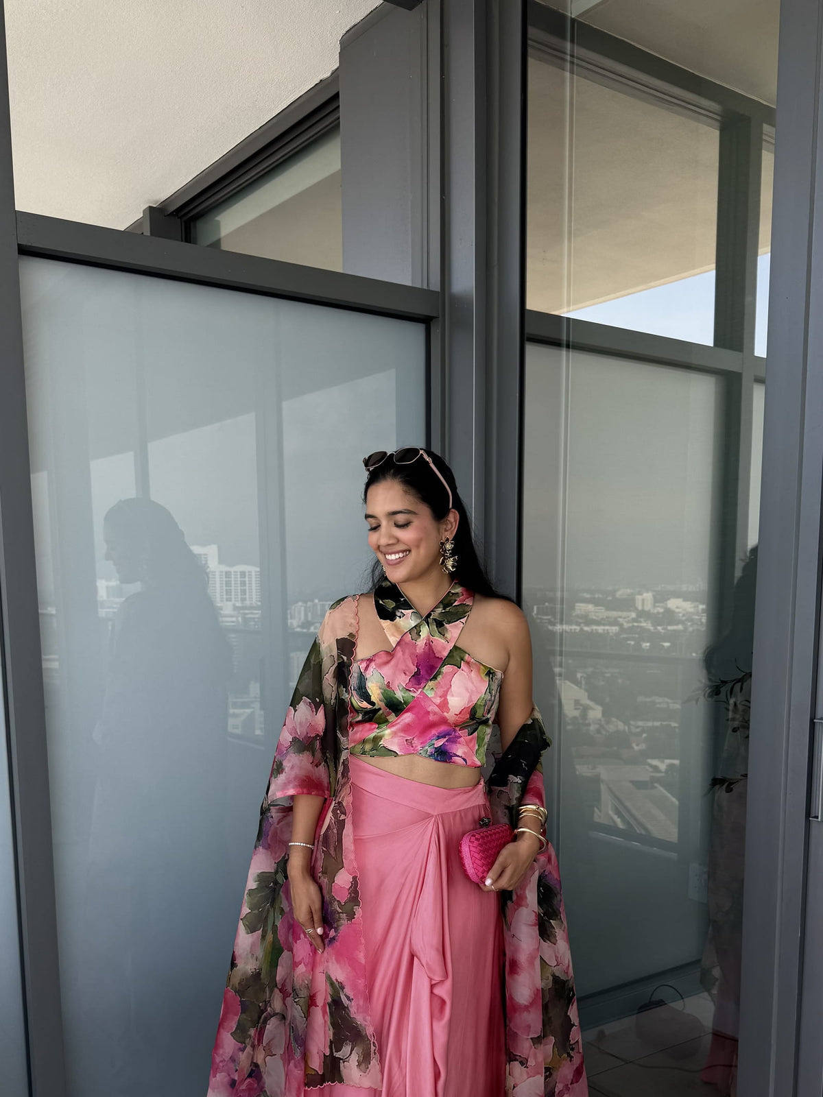 Shivani Bafna in Studio 113 Ruby Fuschia Cape Set