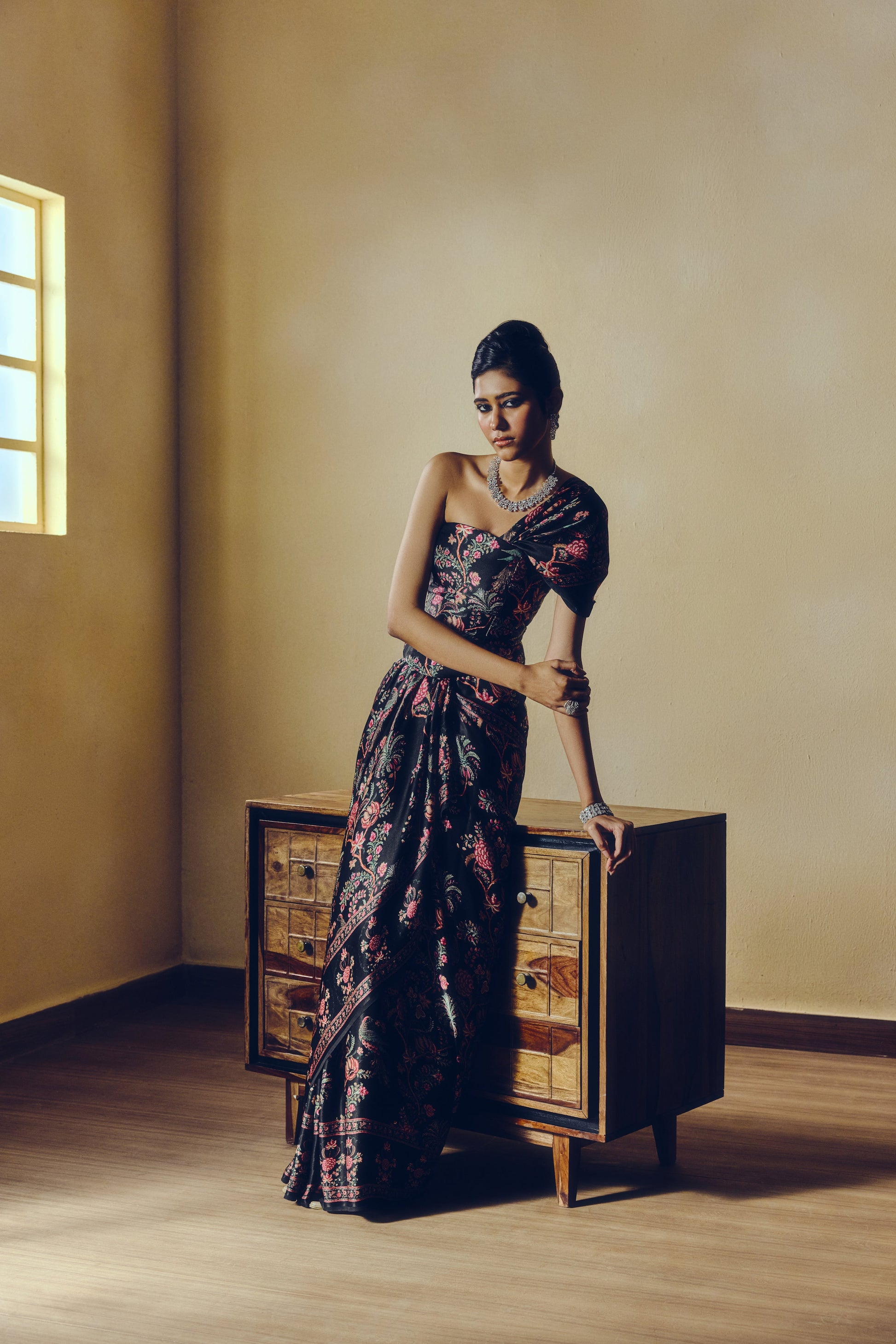 The Alka Corset in Black - Studio 113 Indian designer saree for women