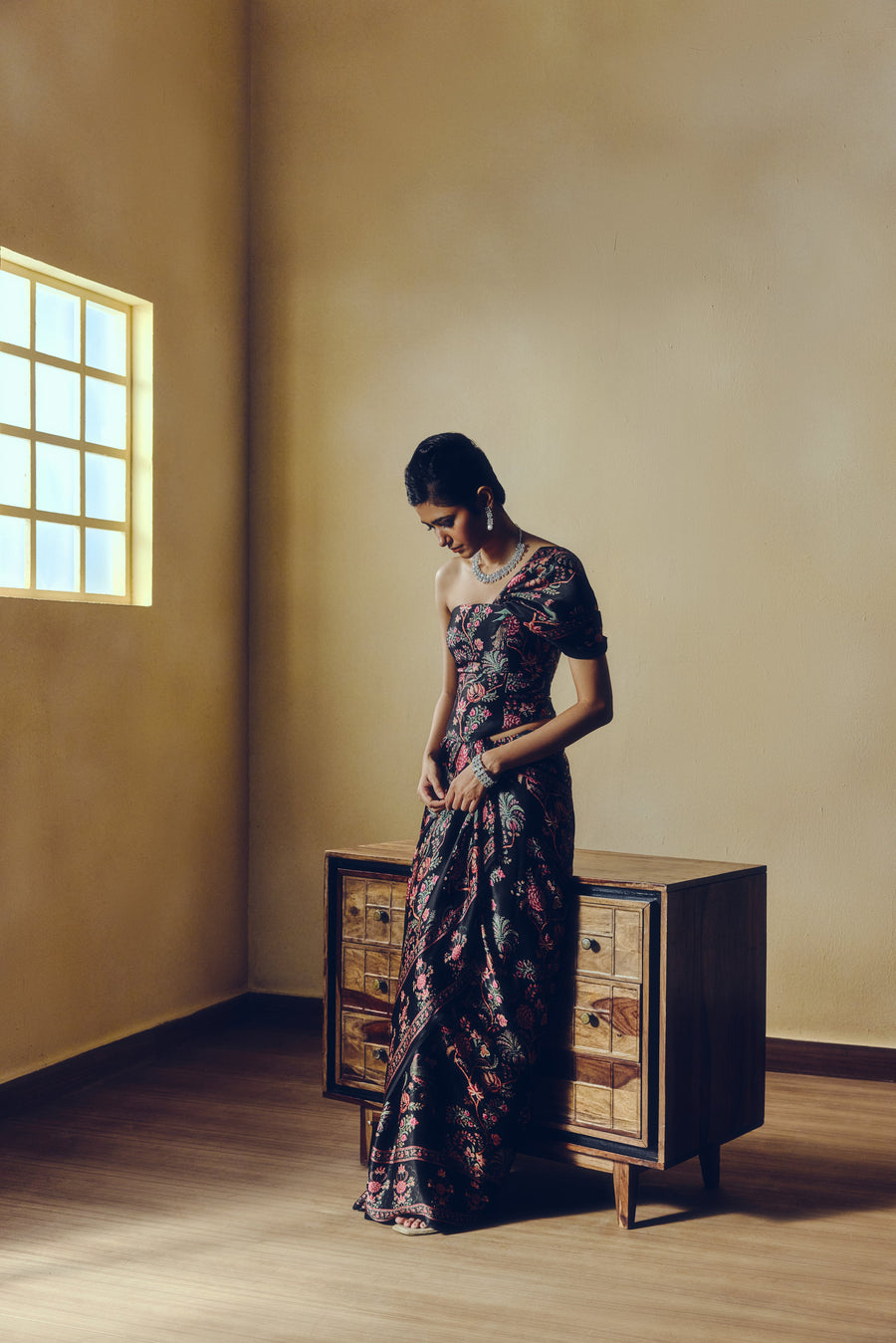 The Alka Corset in Black - Studio 113 Indian designer saree for women