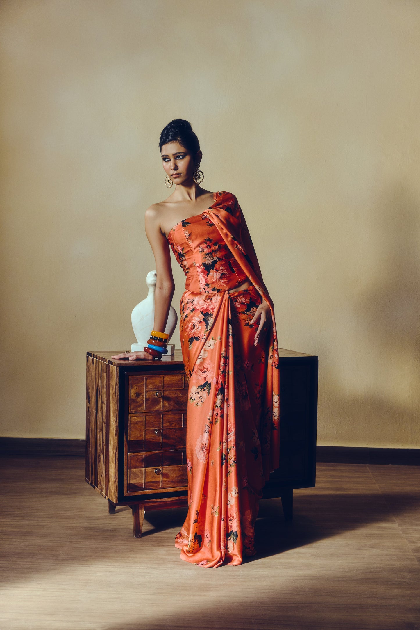 The Tina Corset in Burnt Sienna - Studio 113 Indian designer saree for women