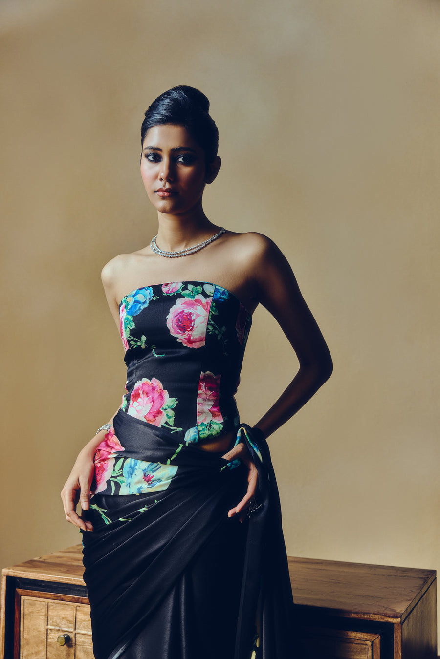 The Shyla Corset in Black - Studio 113 Indian designer saree for women