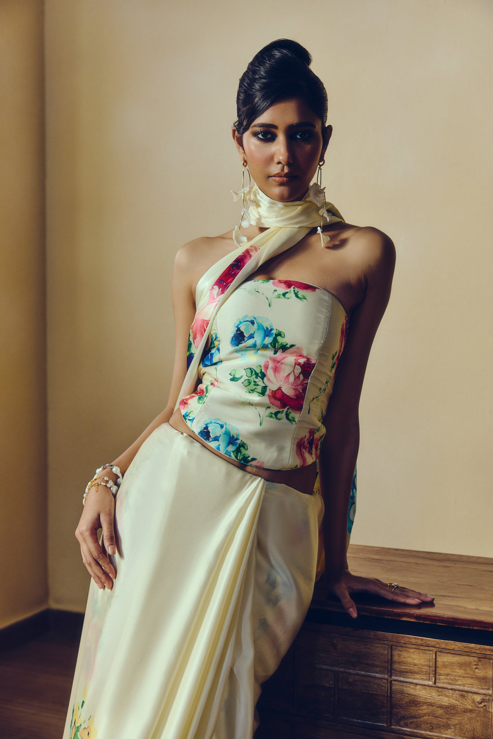 The Shyla Corset in White - Studio 113 Indian designer saree for women