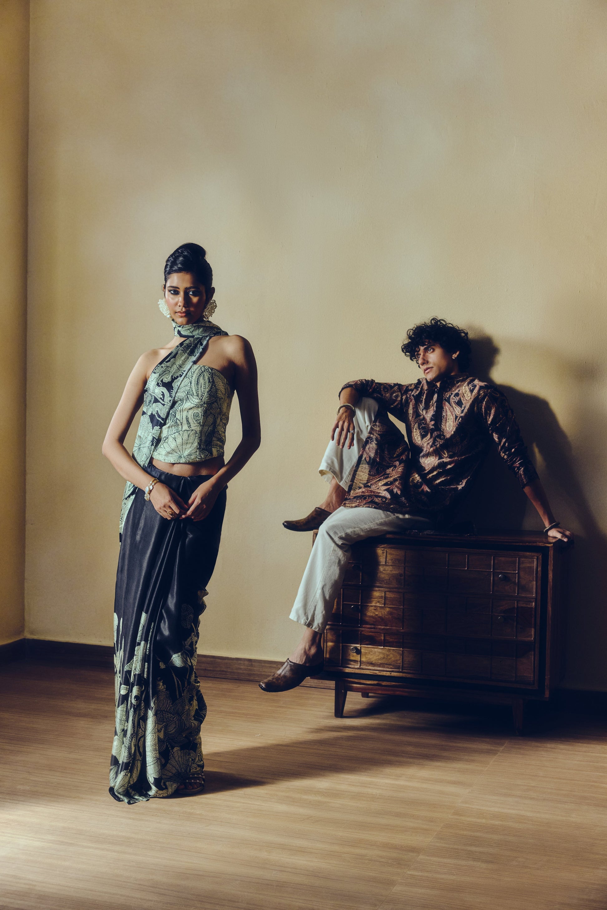 The Maya Corset in Black - Studio 113 Indian designer saree for women