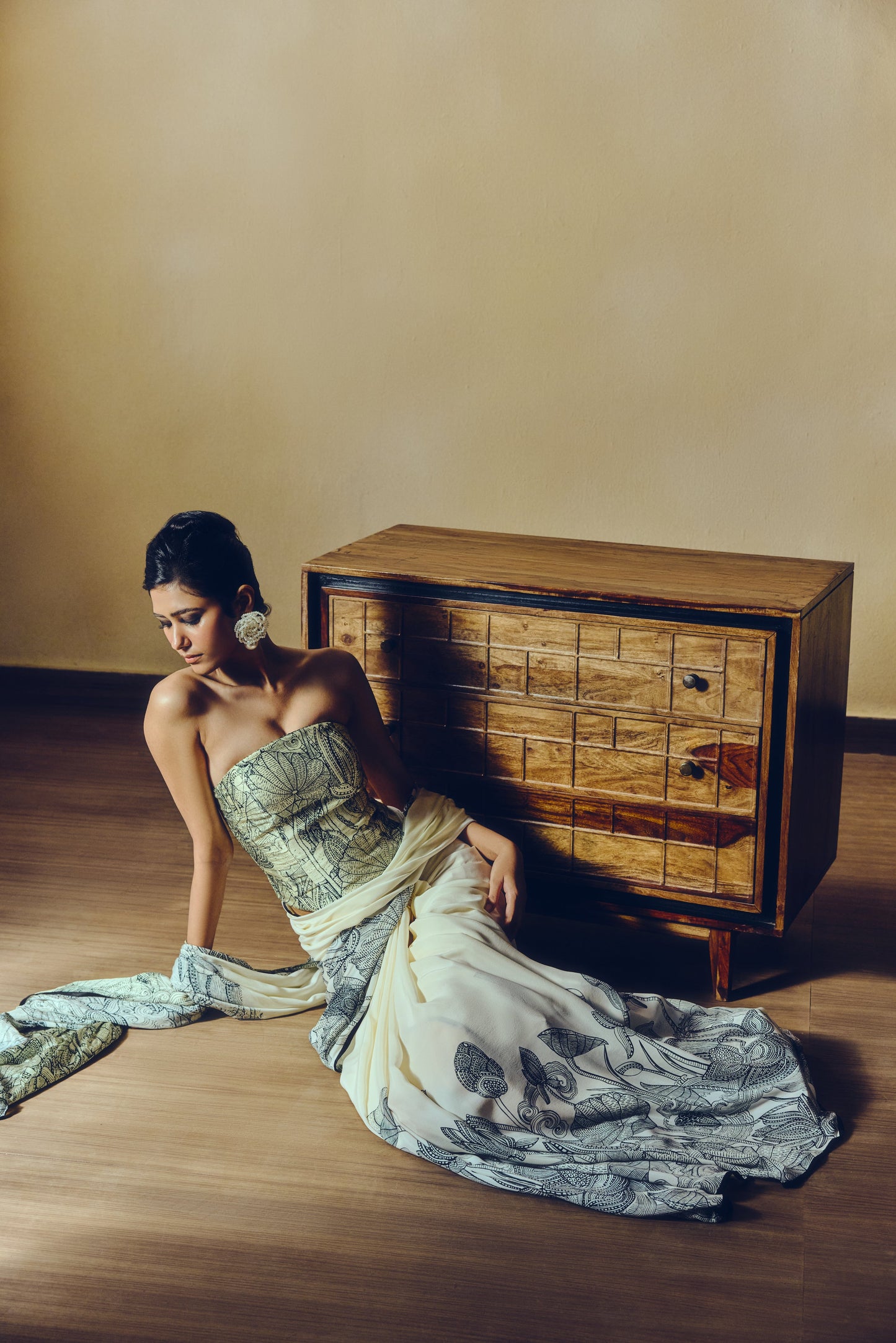 The Maya Corset in White - Studio 113 Indian designer saree for women