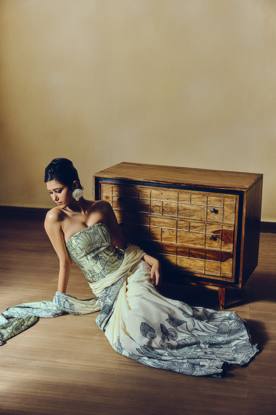 The Maya Corset in White - Studio 113 Indian designer saree for women