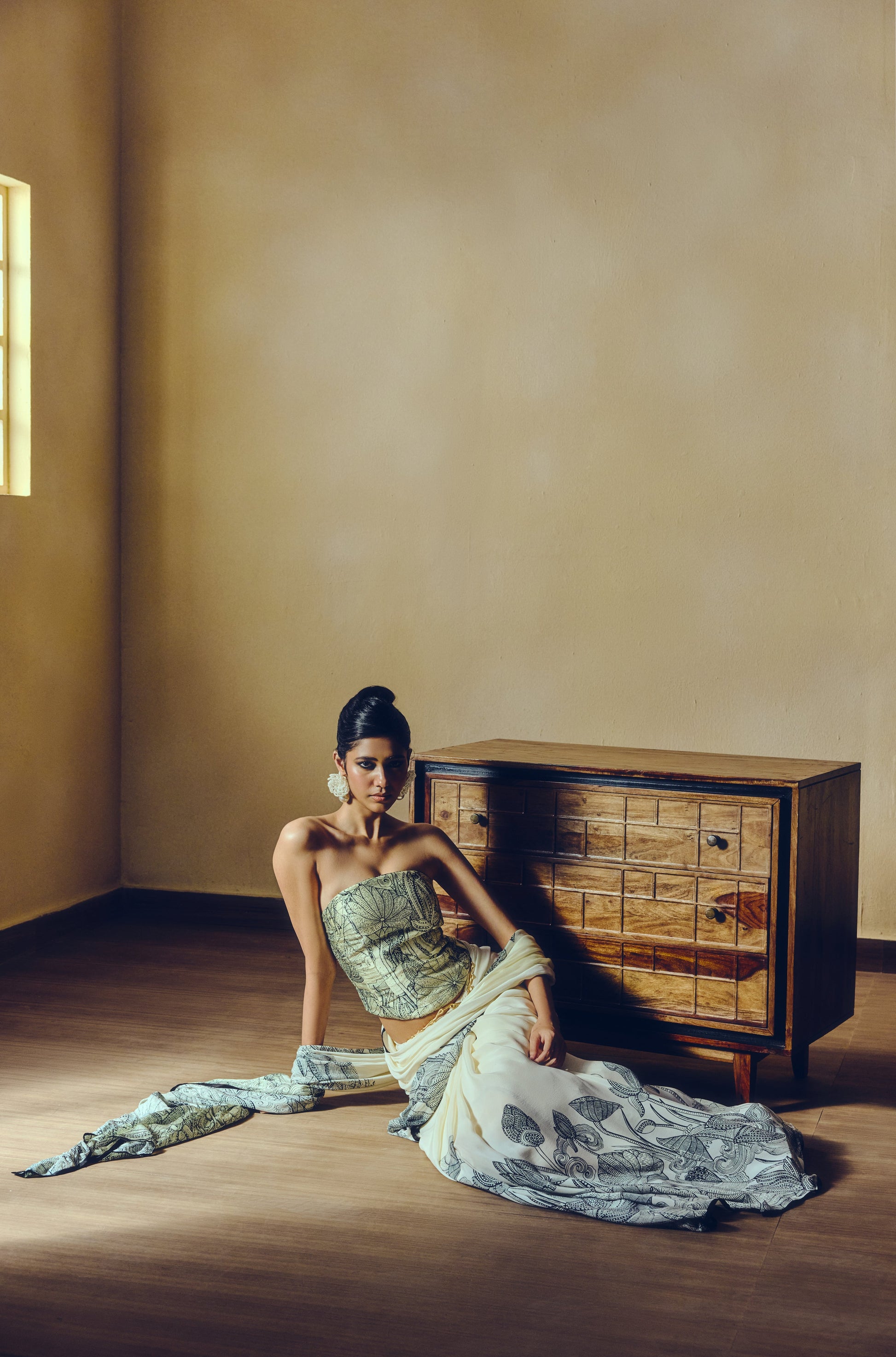 The Maya Corset in White - Studio 113 Indian designer saree for women