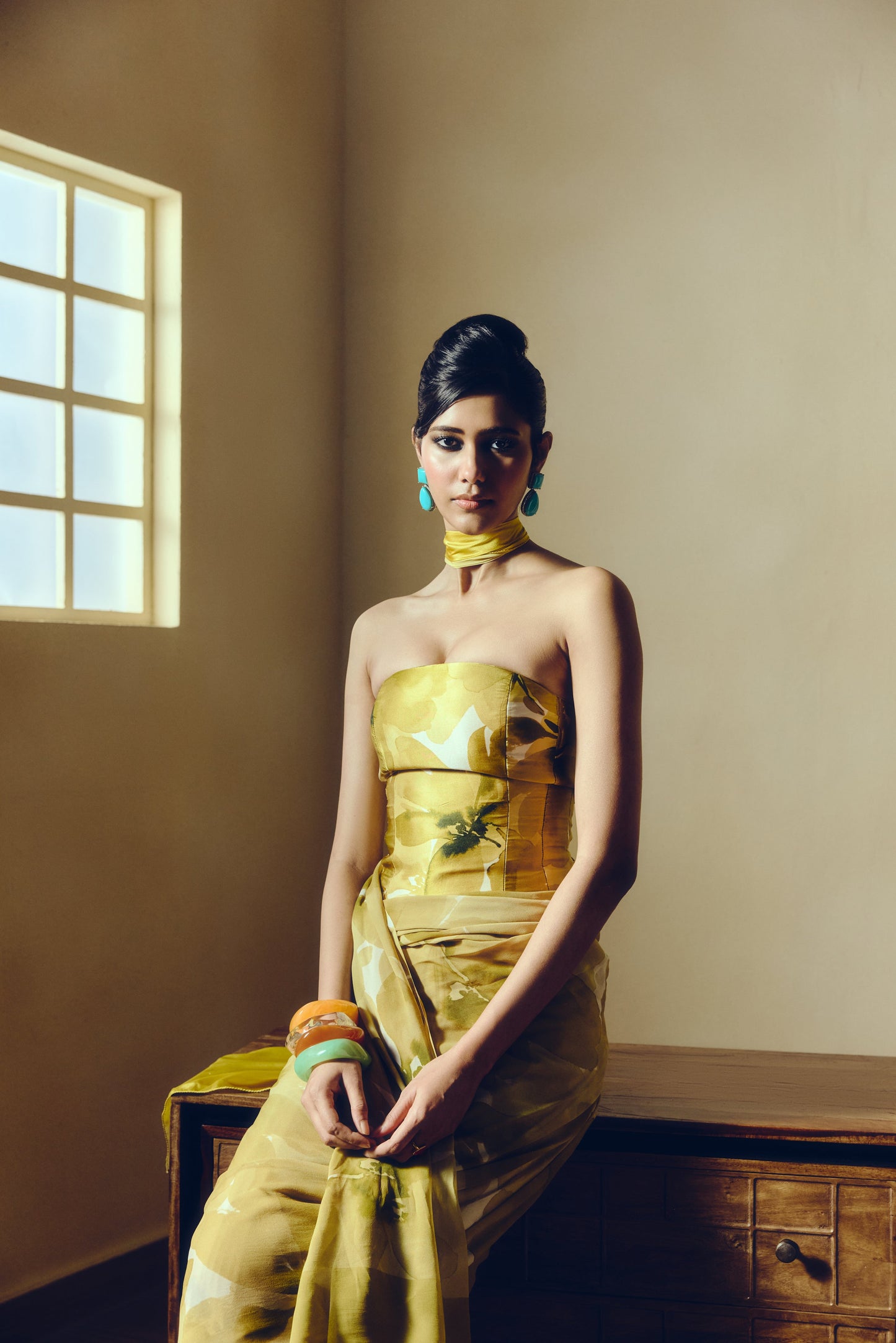 The Lara Corset in Lime - Studio 113 Indian designer saree for women