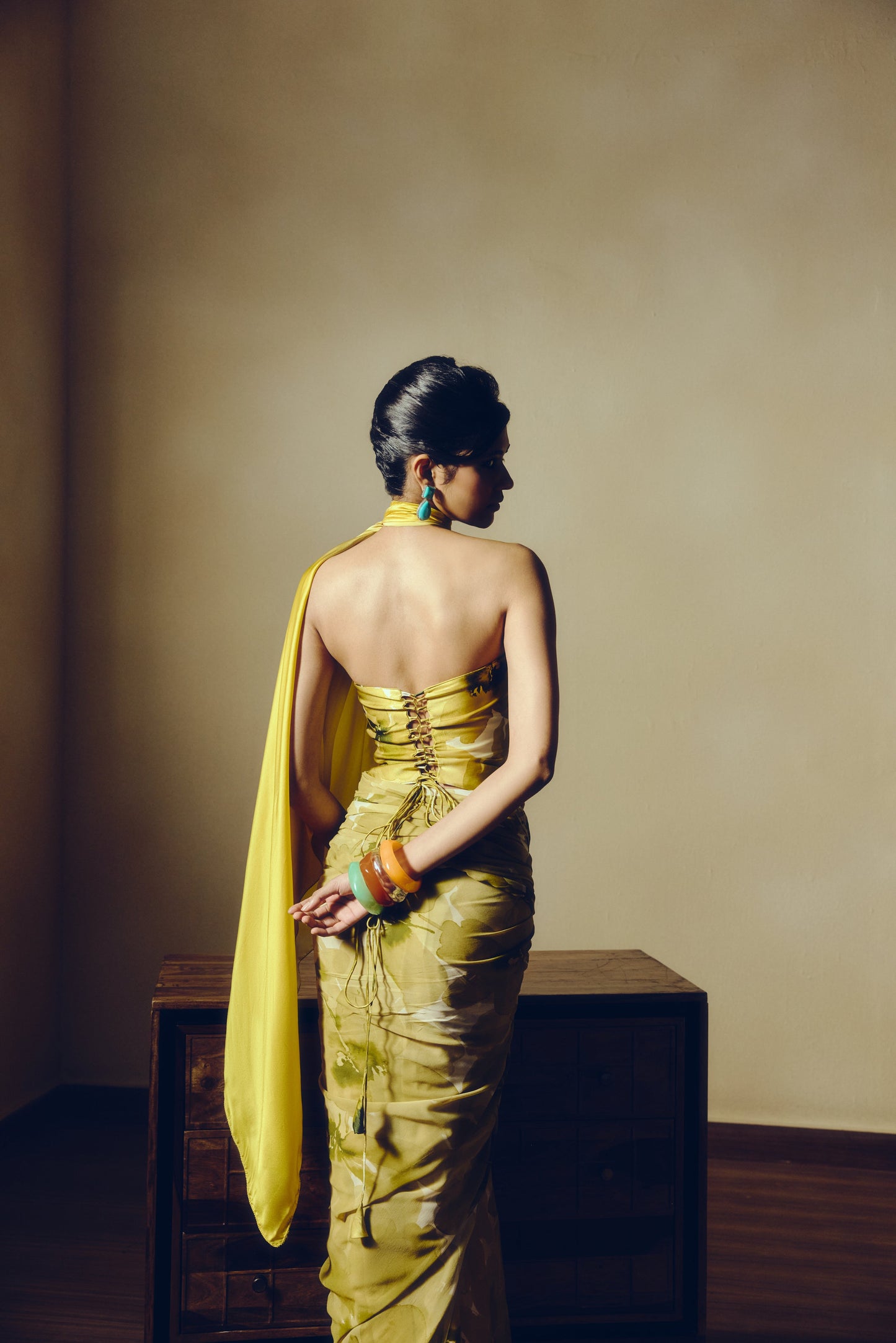 The Lara Corset in Lime - Studio 113 Indian designer saree for women