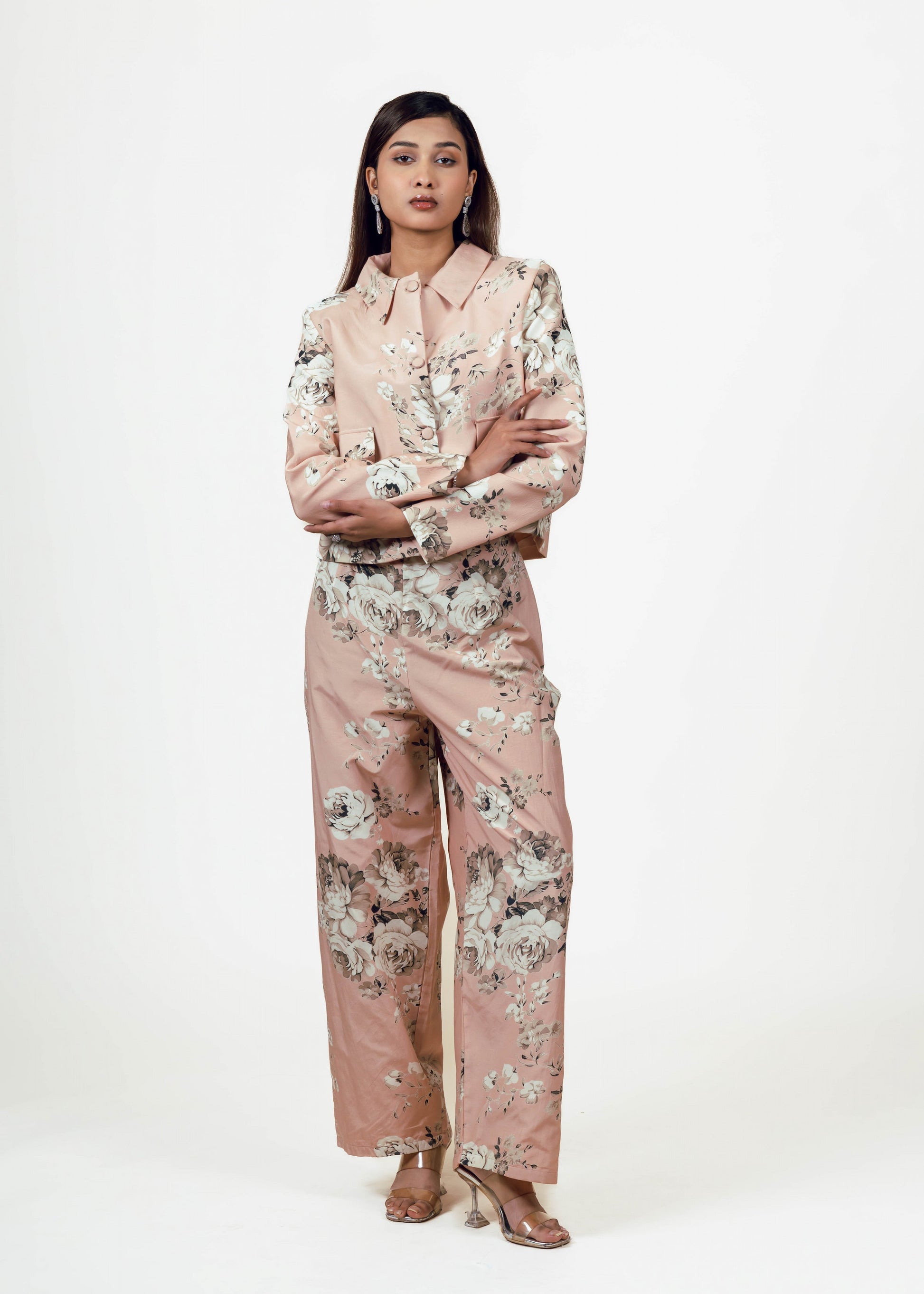 Tara Blossom Pink Jacket and Trousers Co-ord Set