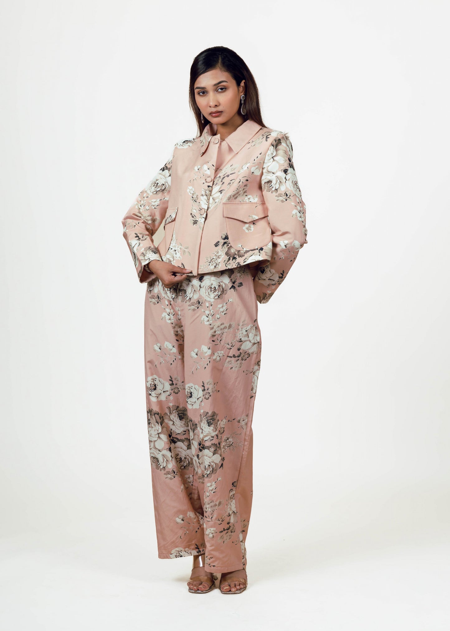 Tara Blossom Pink Jacket and Trousers Co-ord Set