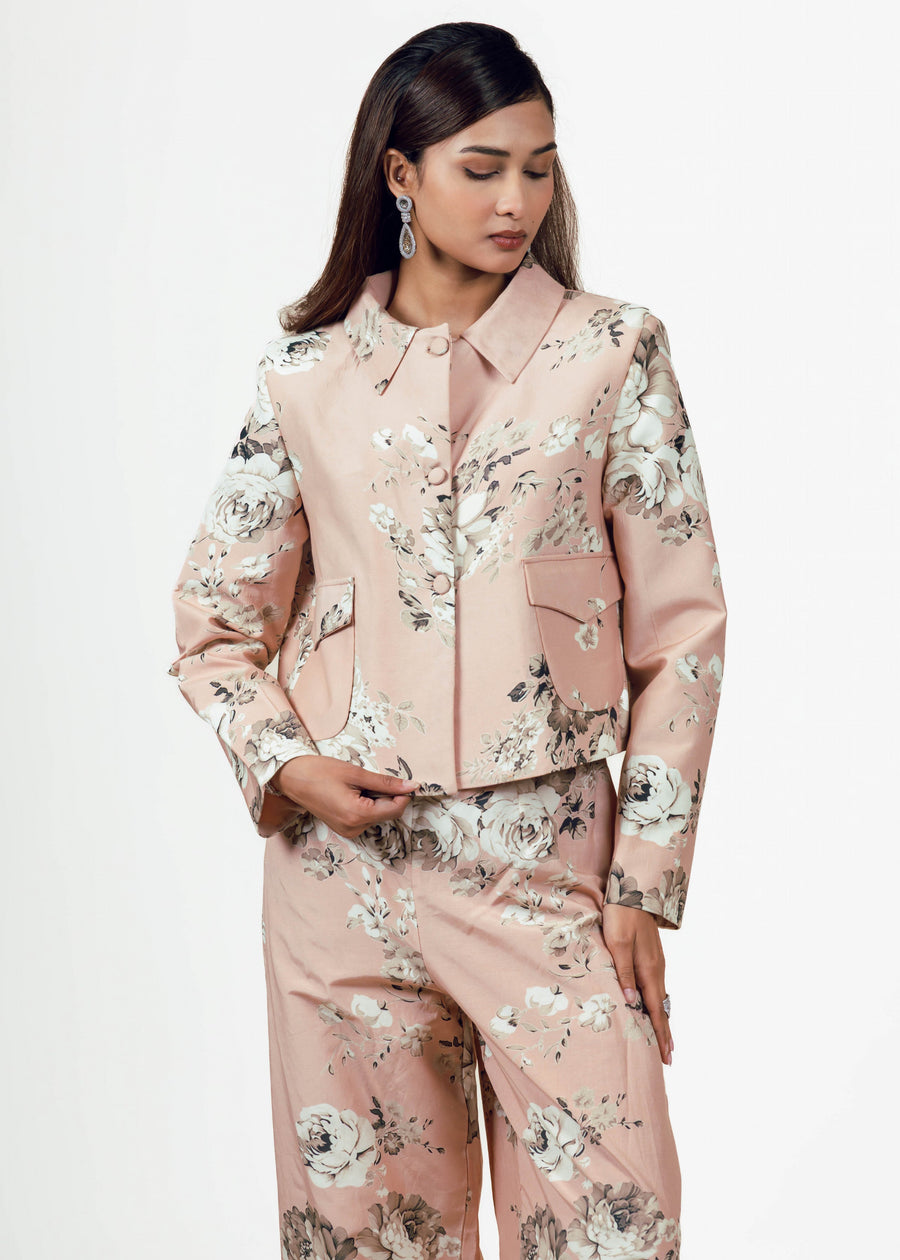 Tara Blossom Pink Jacket and Trousers Co-ord Set