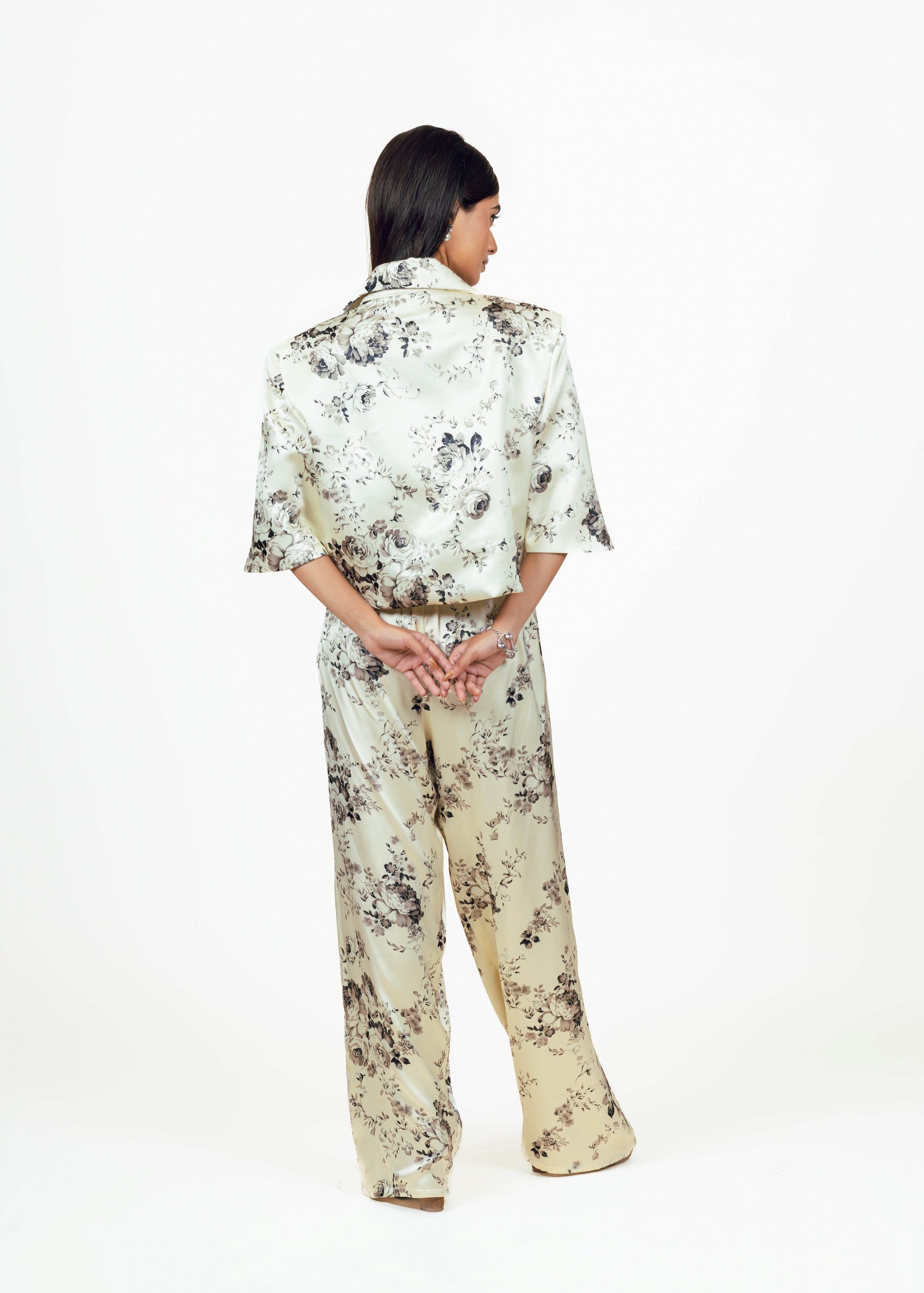 Tara White Cropped Blazer Set