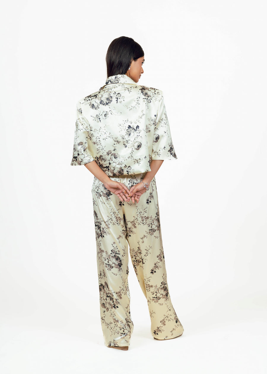 Tara White Cropped Blazer Set