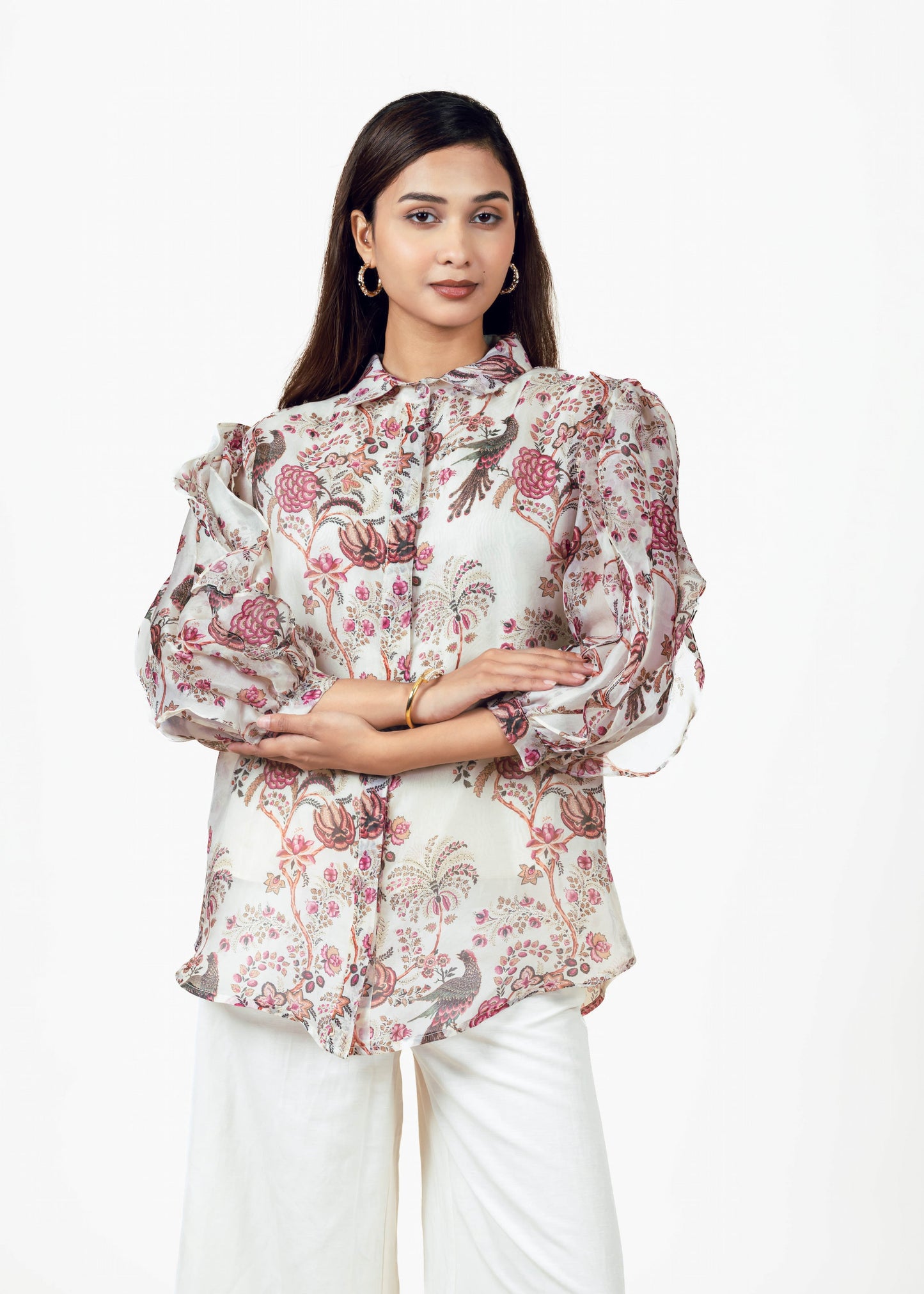 Alka White Organza Top