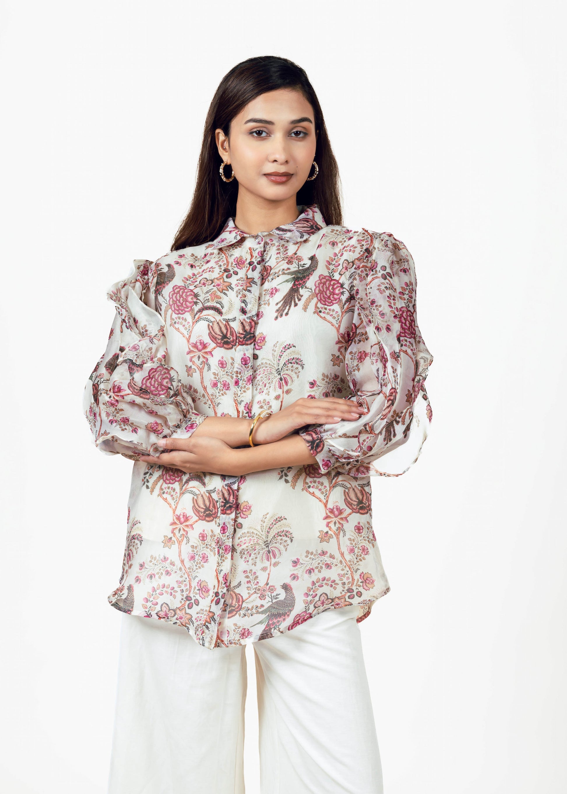 Alka White Organza Top