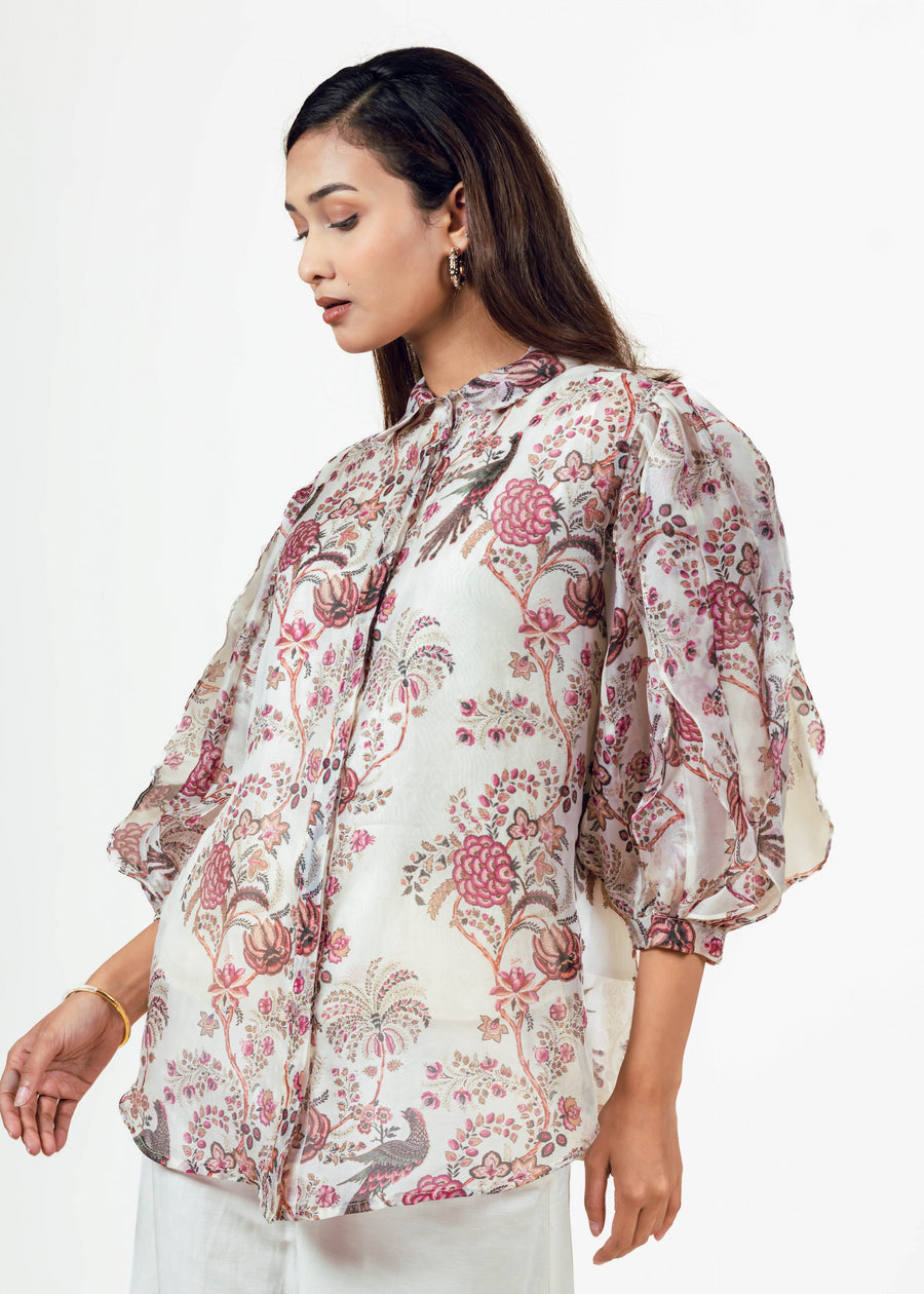 Alka White Organza Top