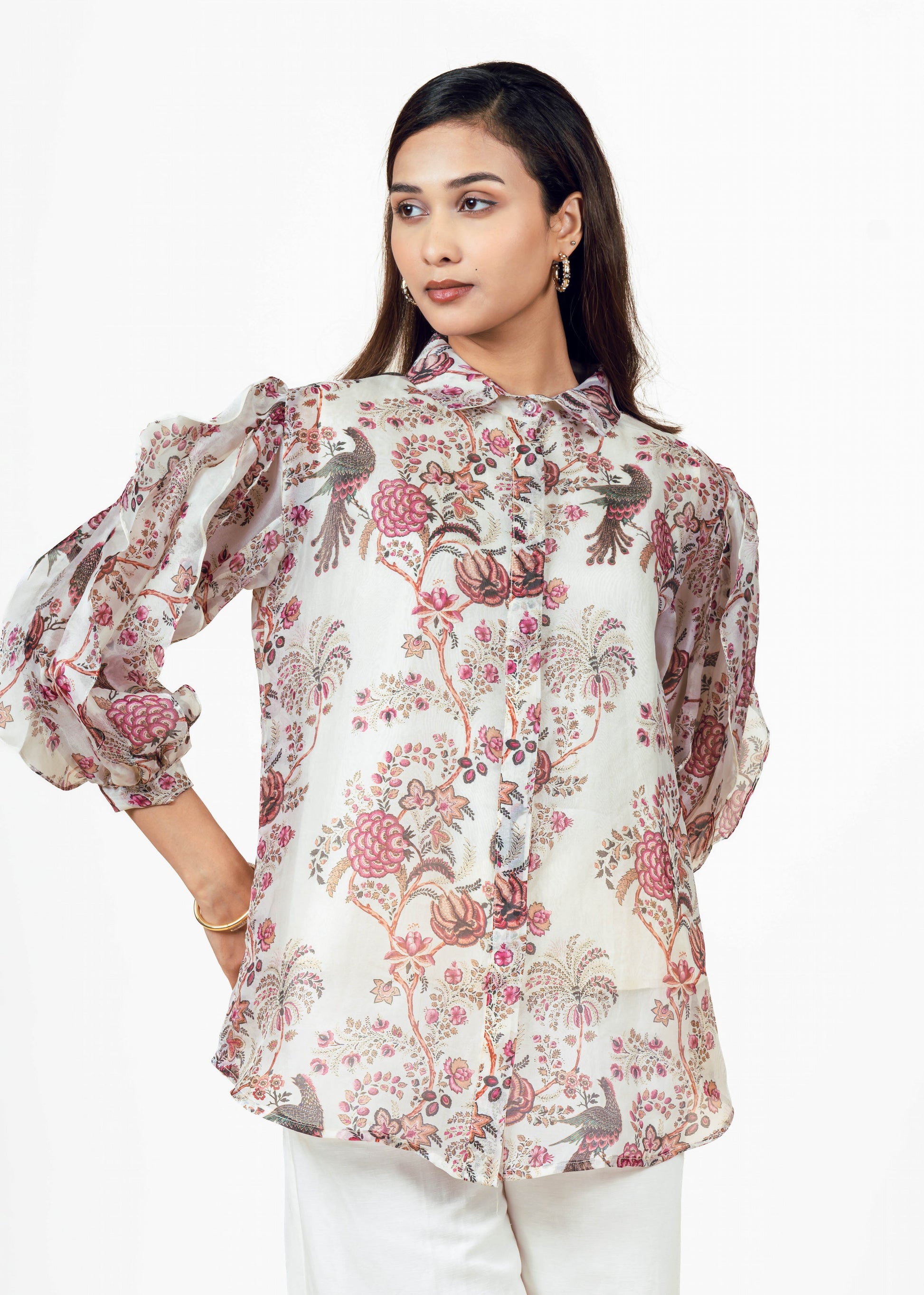 Alka White Organza Top