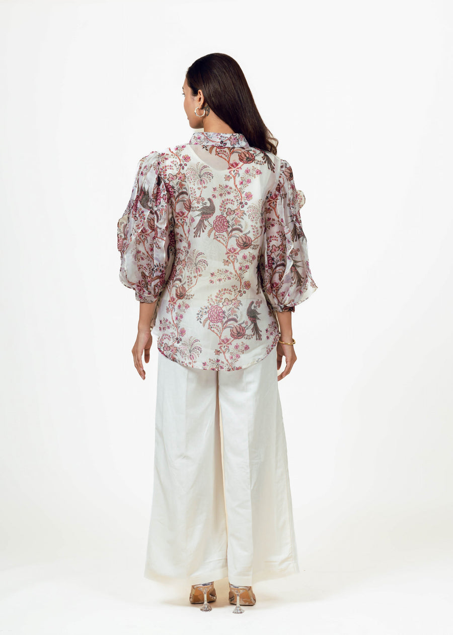 Alka White Organza Top