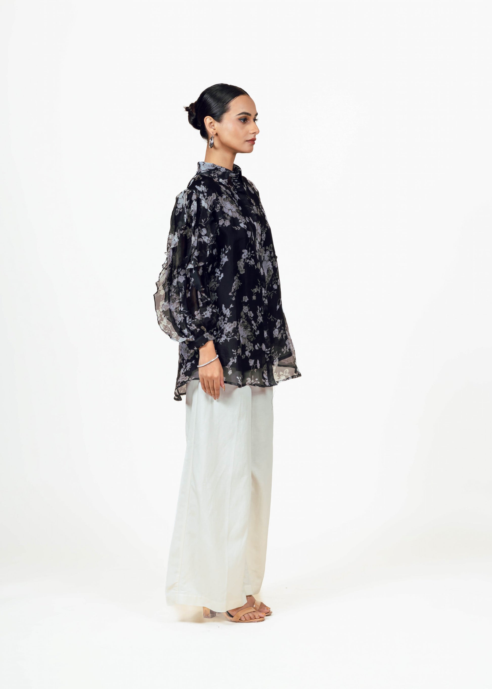 Tara Black Organza Top
