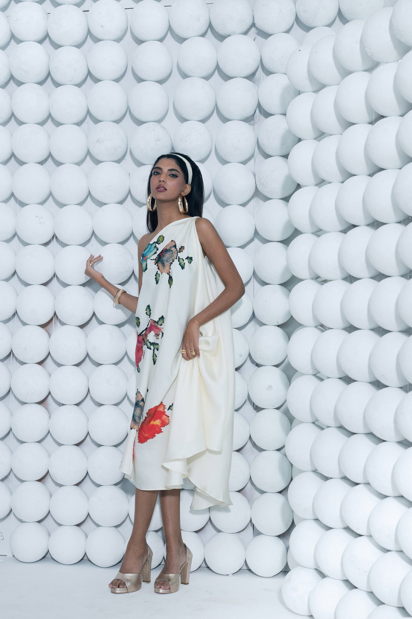Zeba White One Shoulder Dress