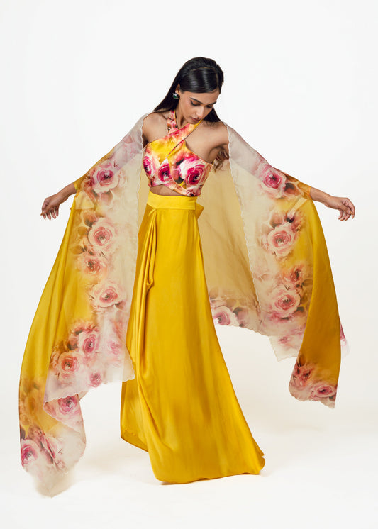 Sonia Canary Yellow Cape Set