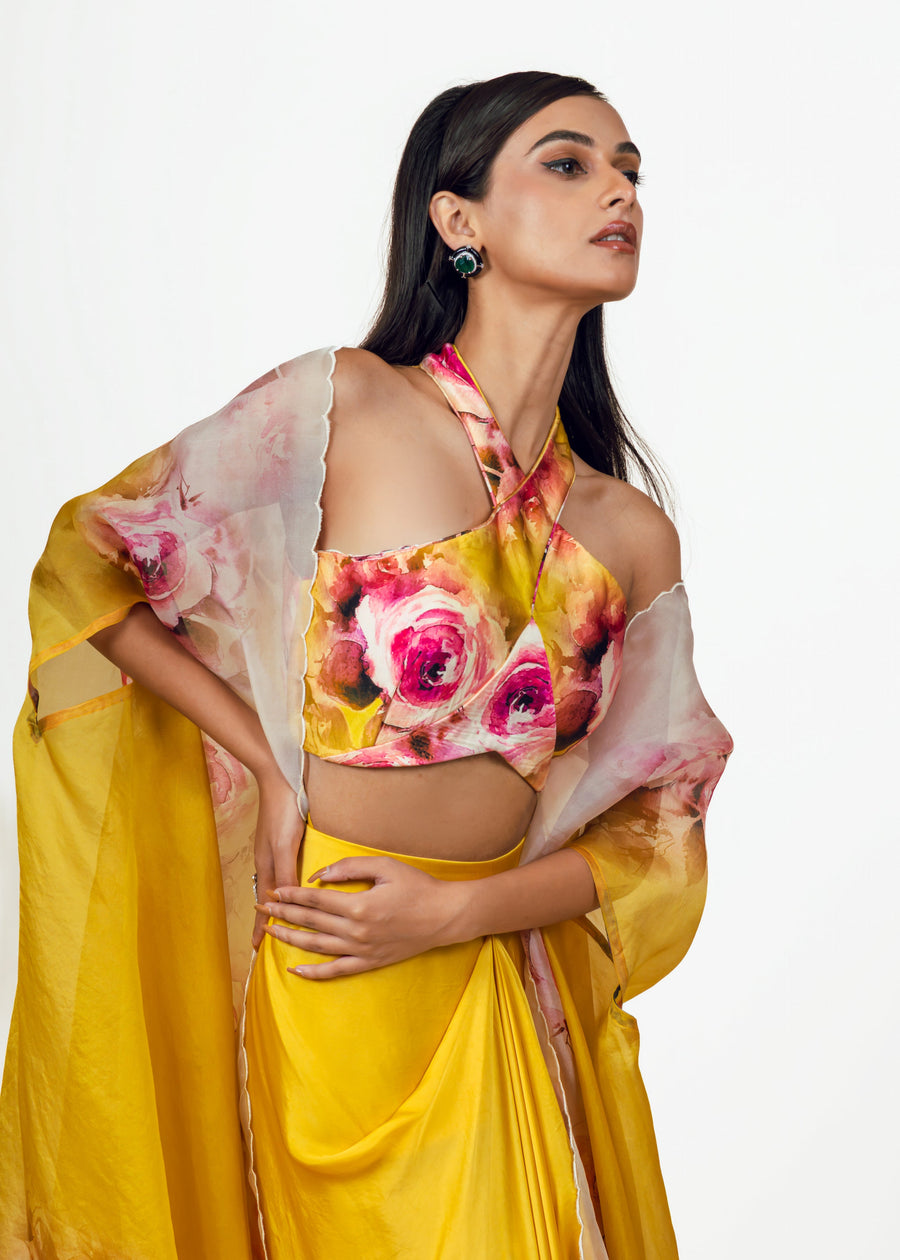 Sonia Canary Yellow Cape Set