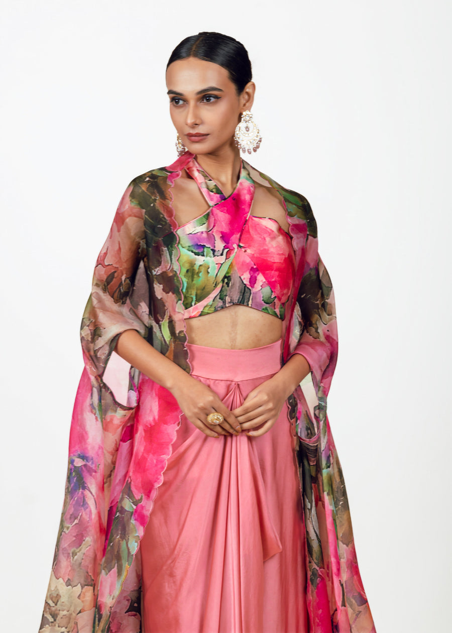 Ruby Fuschia Cape Set