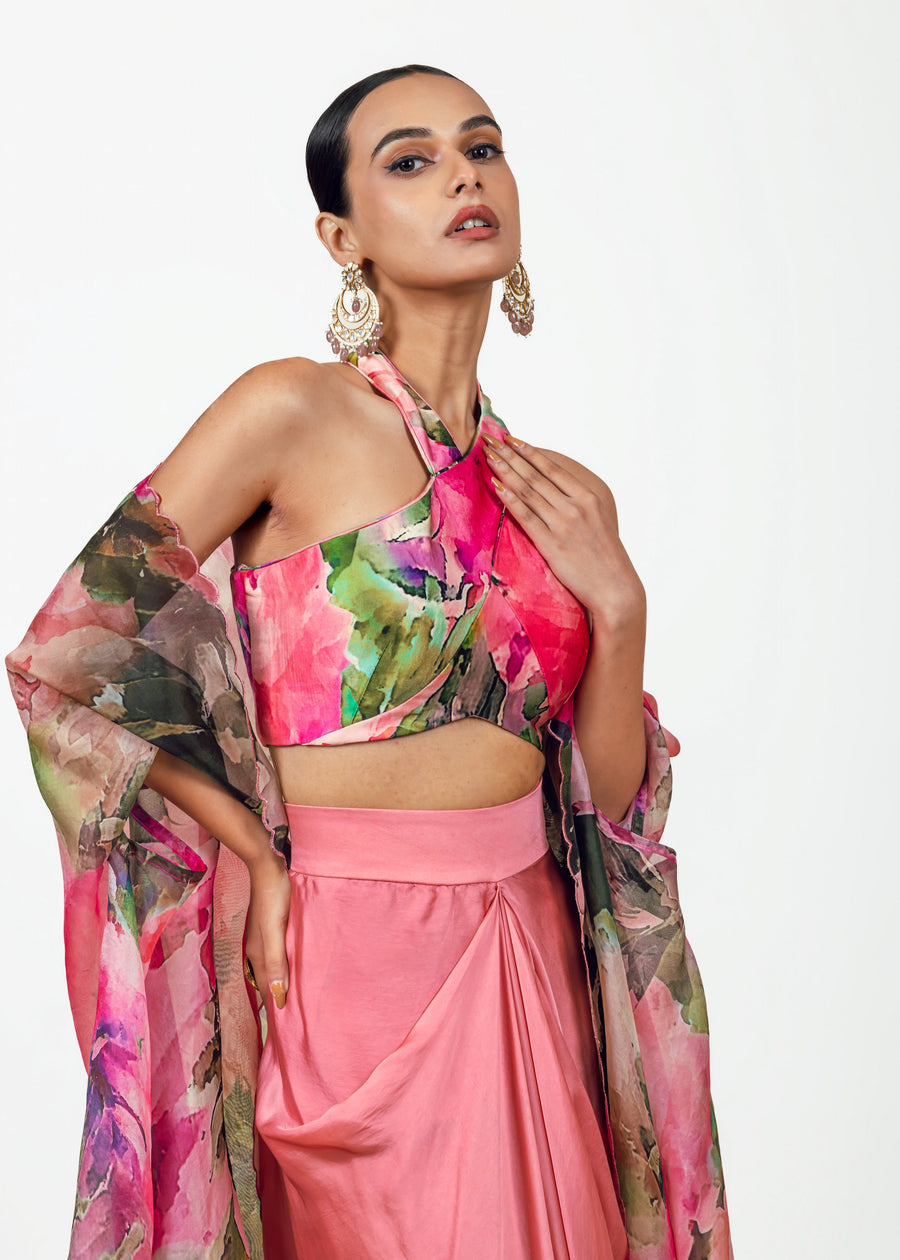 Ruby Fuschia Cape Set