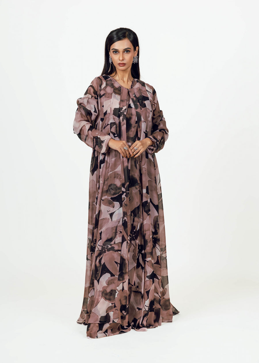 Lara Black Drape Saree and Jacket Set