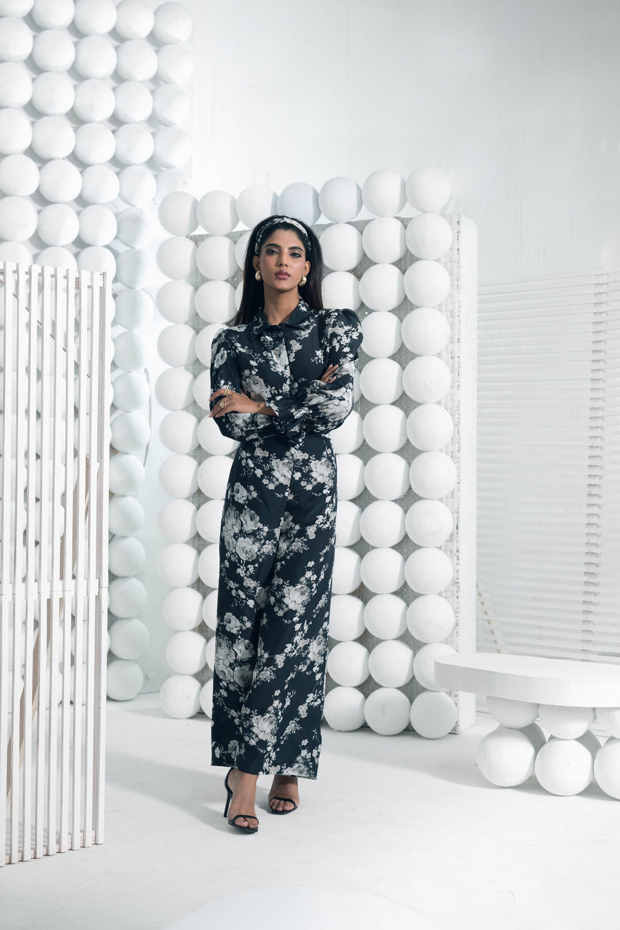 Tara Black Shirt and Palazzo Set