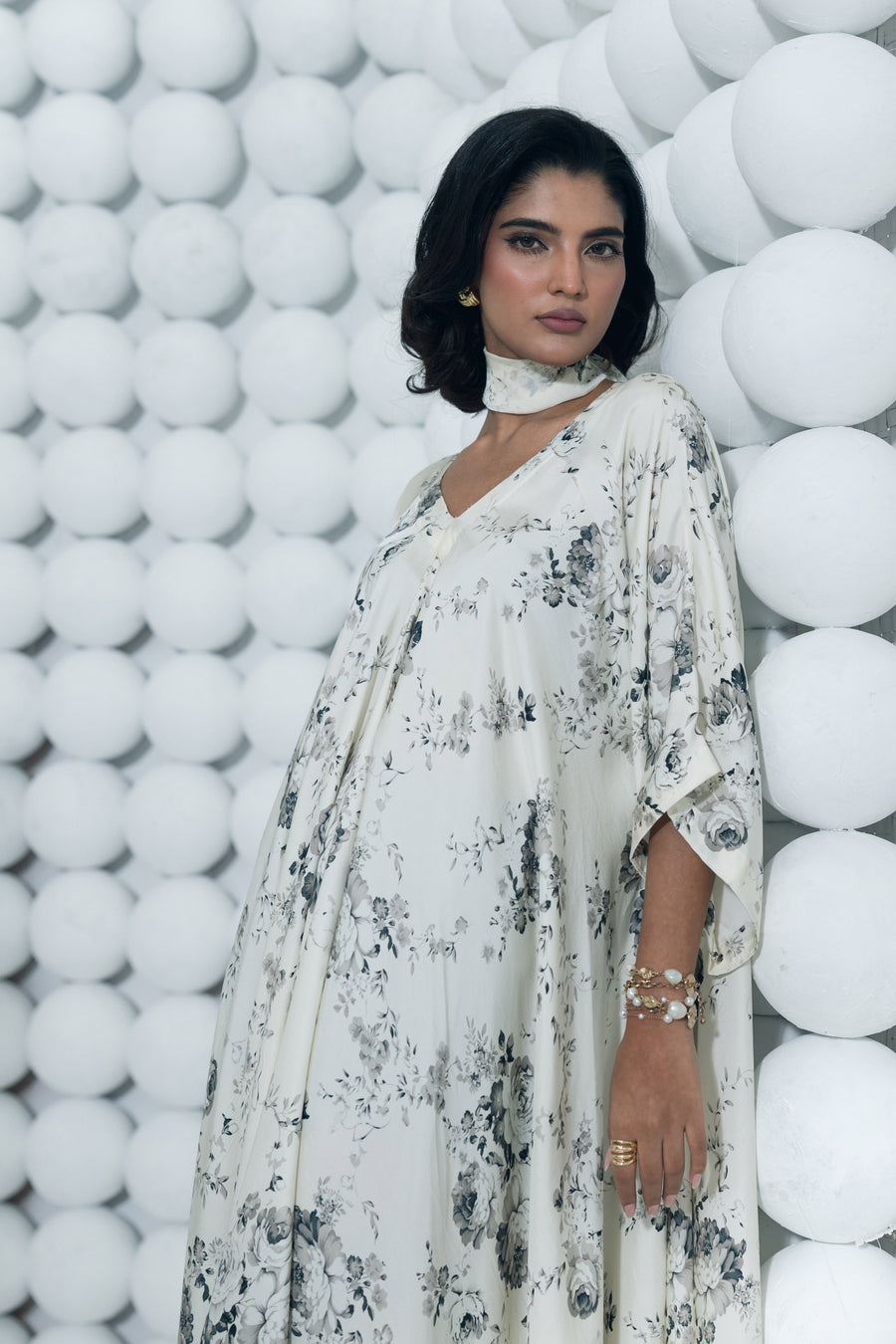 Tara White Asymmetric Midi Dress
